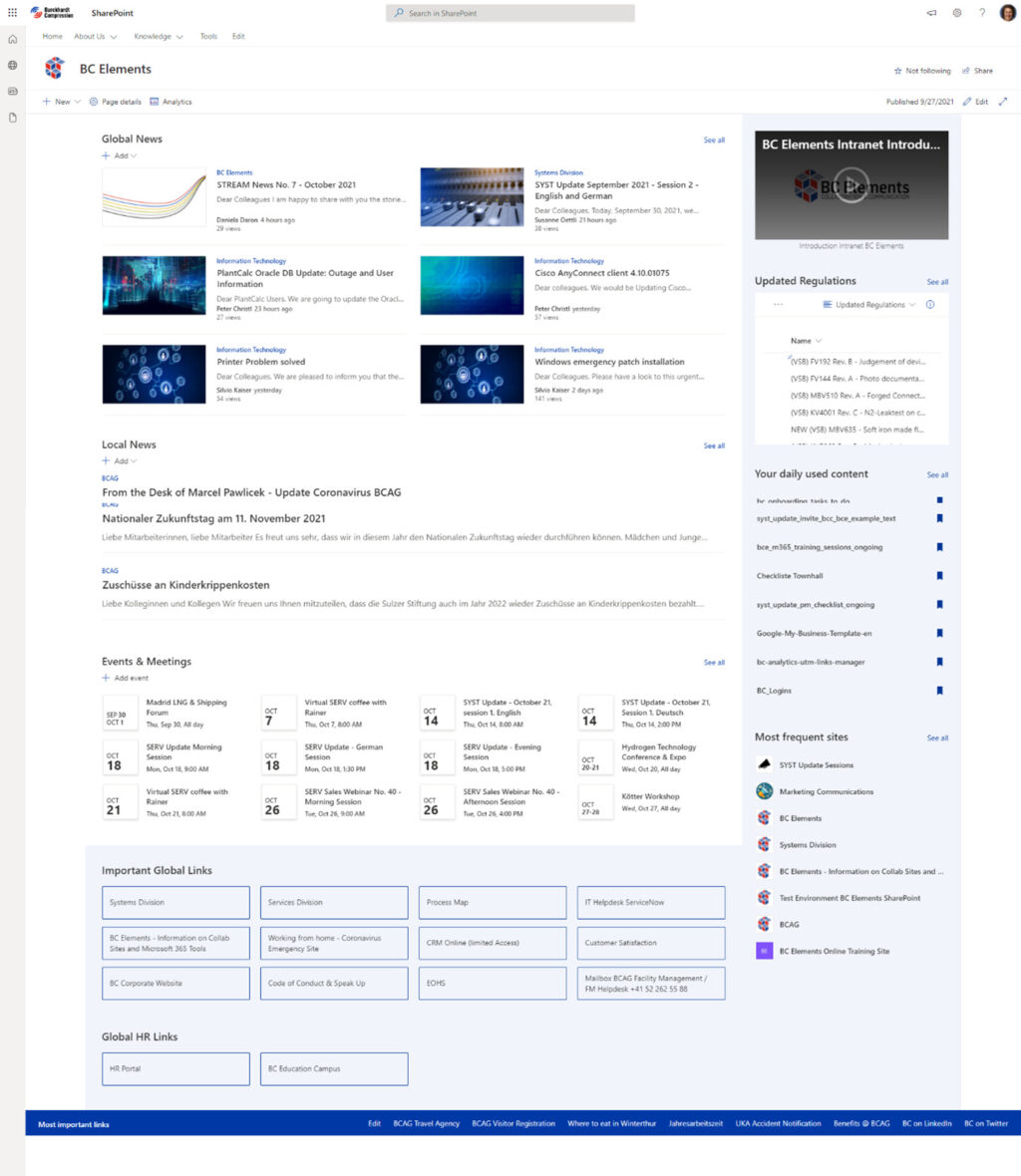 Burckhardt Compression - New intranet - 2 - innobit ag